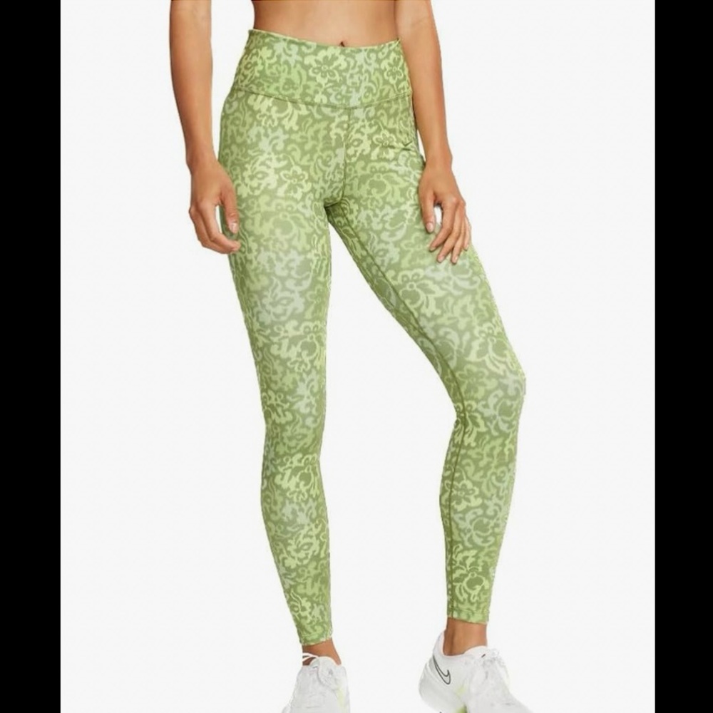Nike Dri-FIT One Mid-rise Training Leggings in honeydew/alligator